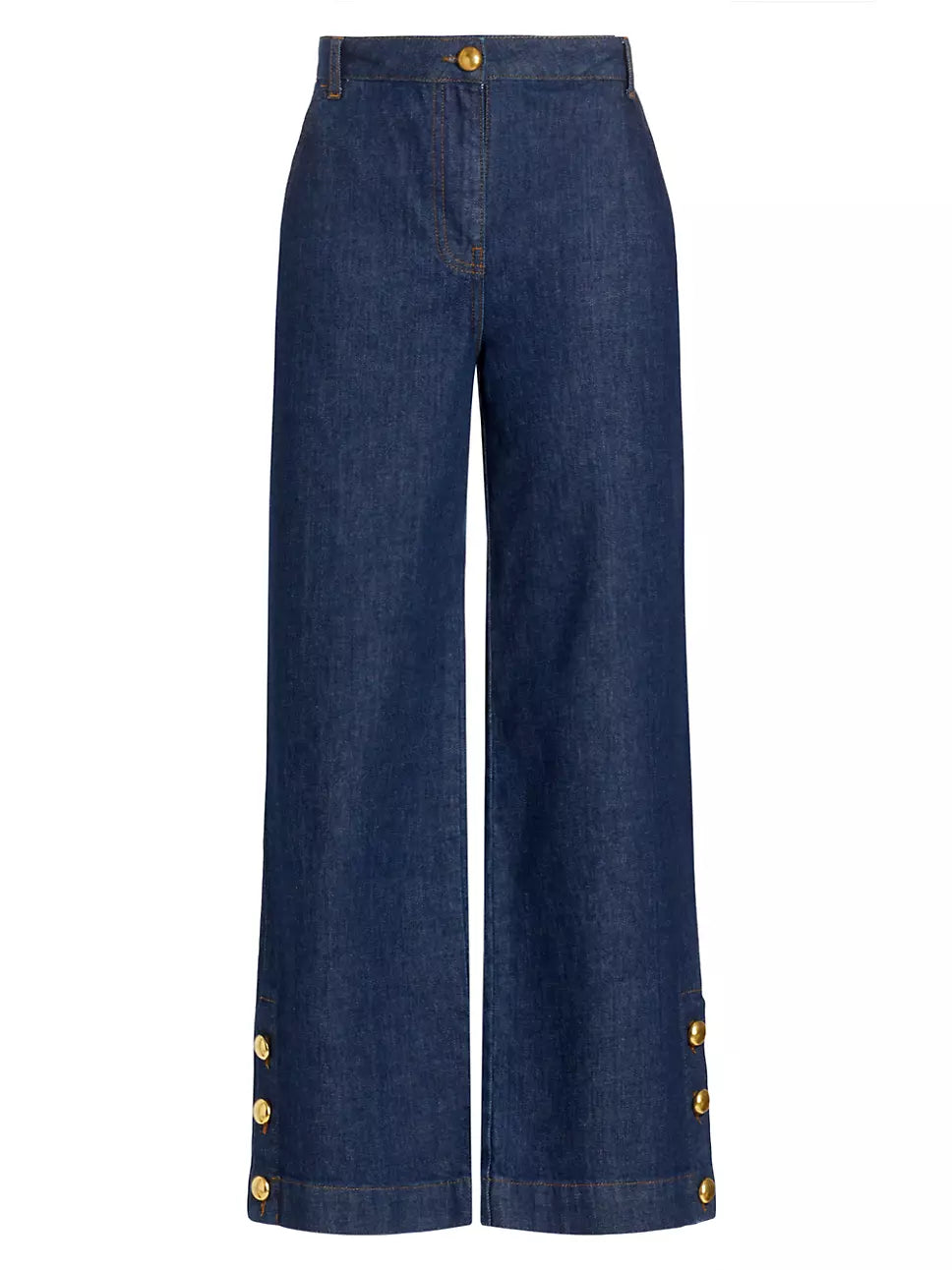 HYRA BUTTONED VENT CROPPED JEANS