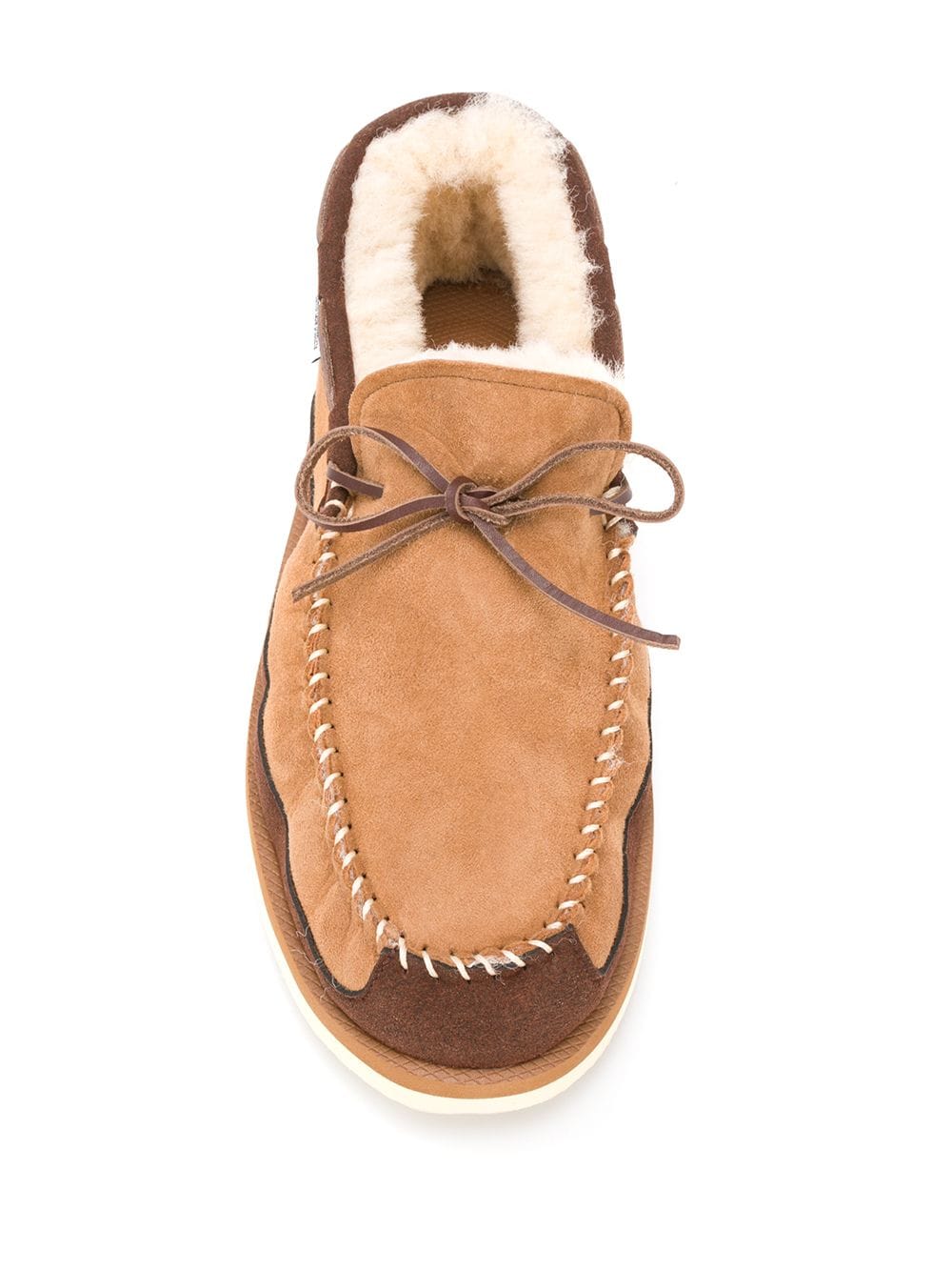 SUICOKE FUR-LINED SUEDE LOAFERS BRW