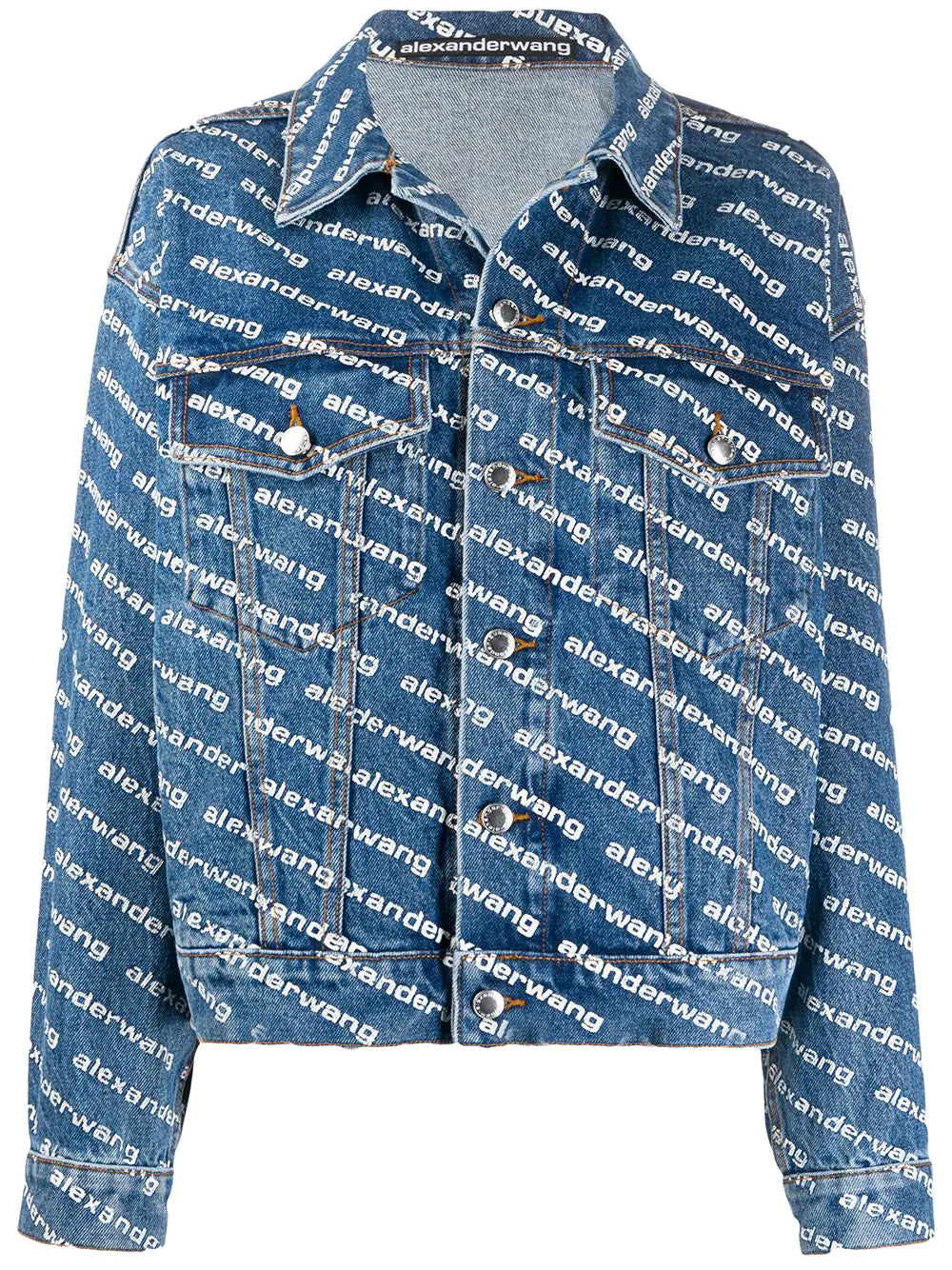 GAME - DEEP BLUE W WHITE LOGO PRINT DENIM JACKET