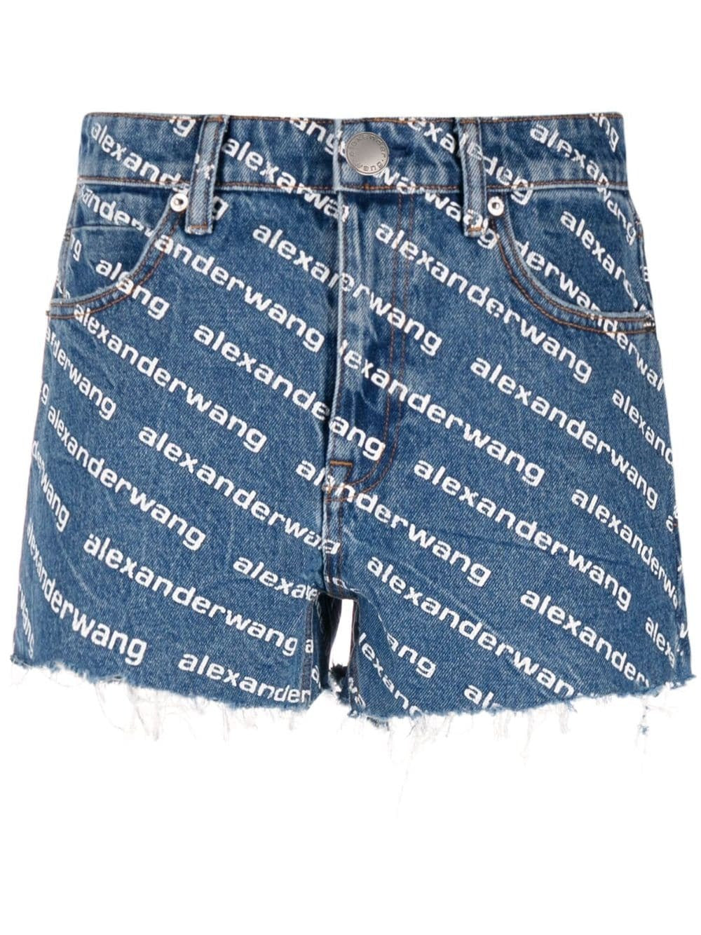 BITE AW LOGO-PRINT DENIM SHORTS