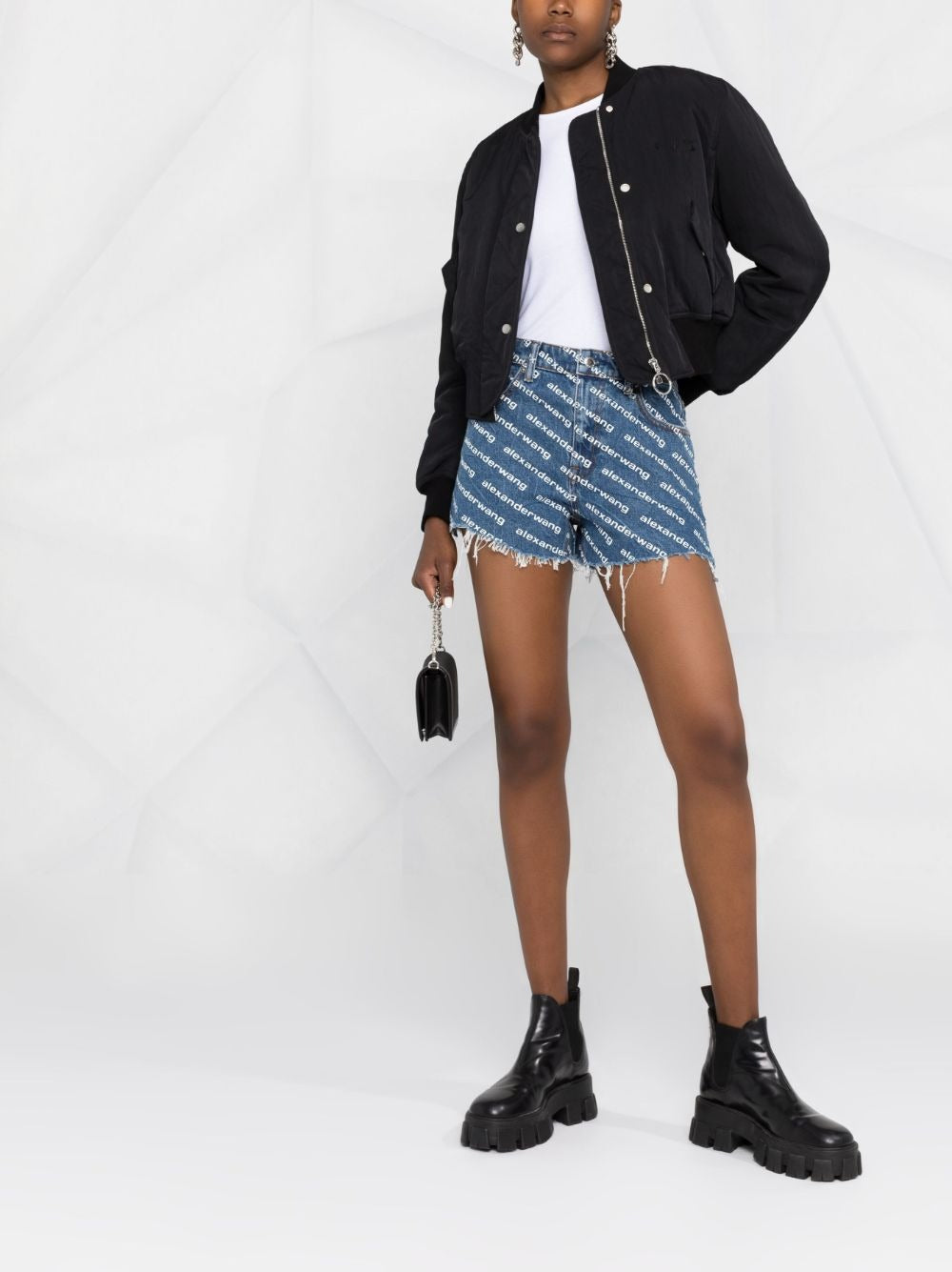 BITE AW LOGO-PRINT DENIM SHORTS