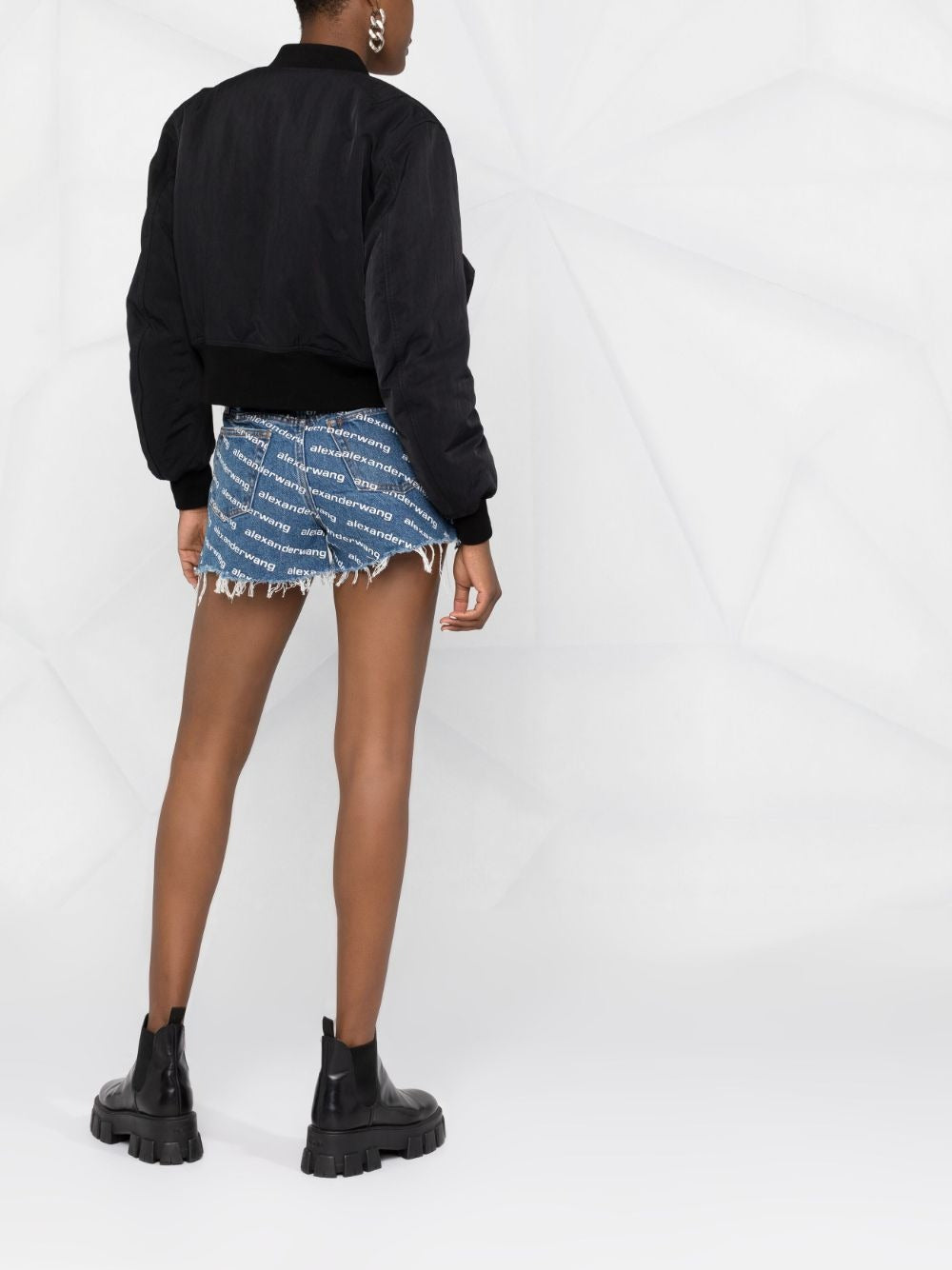 BITE AW LOGO-PRINT DENIM SHORTS