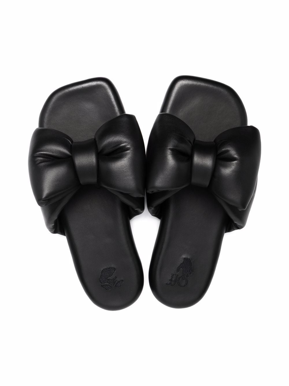 EXTRA PADDED BOW SLIPPERS BLK NO COL