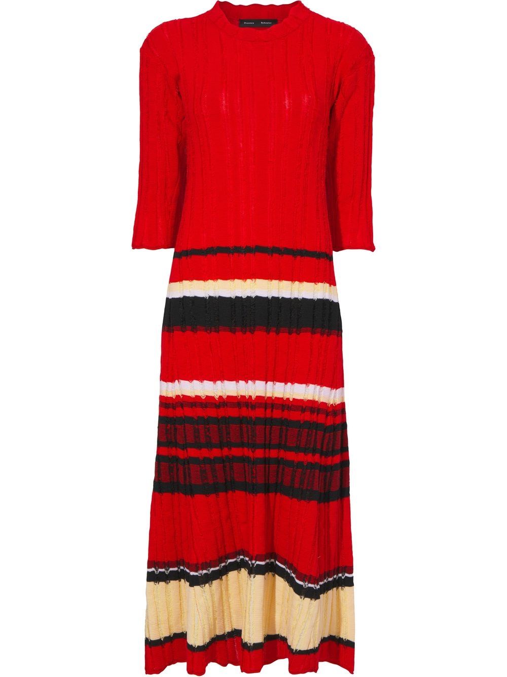 STRIPED FIL COUPE KNIT DRESS 962 RED MUL