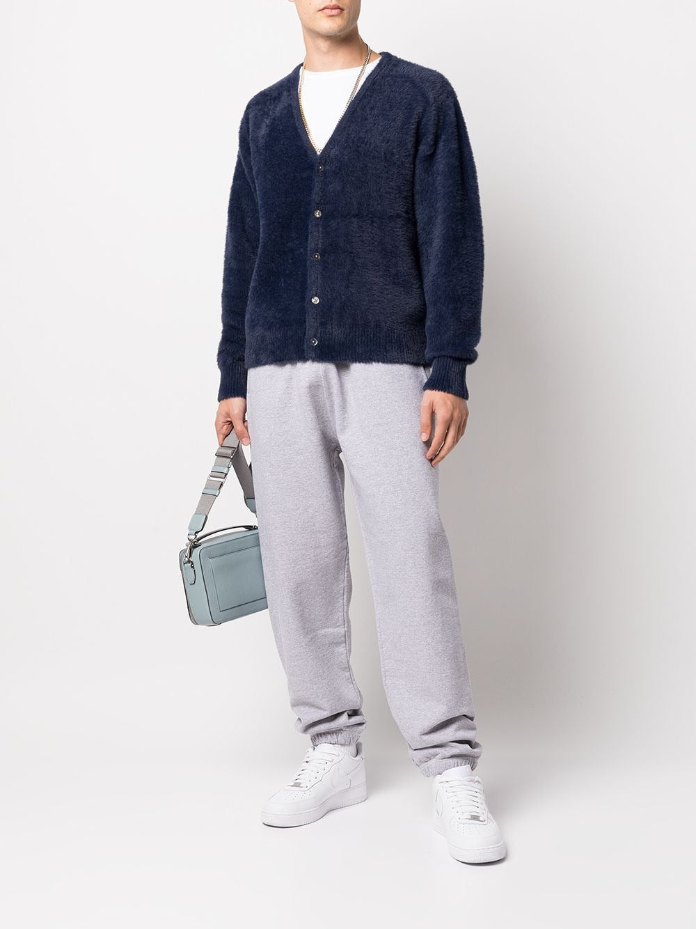 CONTRAST STITCH LABEL PANTS GRY HEA