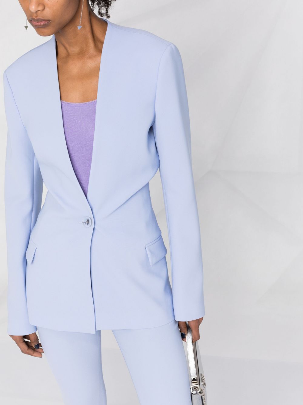 COLLARLESS SINGLE-BREASTED BLAZER 263 DUS BLU