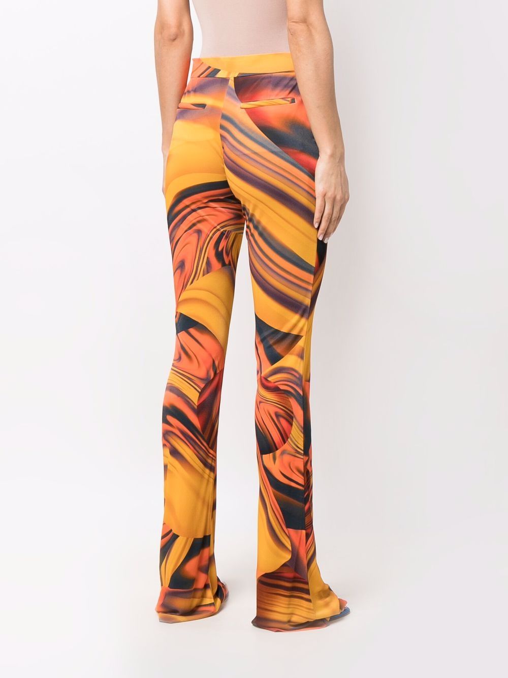 ABSTRACT-PRINT FLARED TROUSERS 317 ORN DES