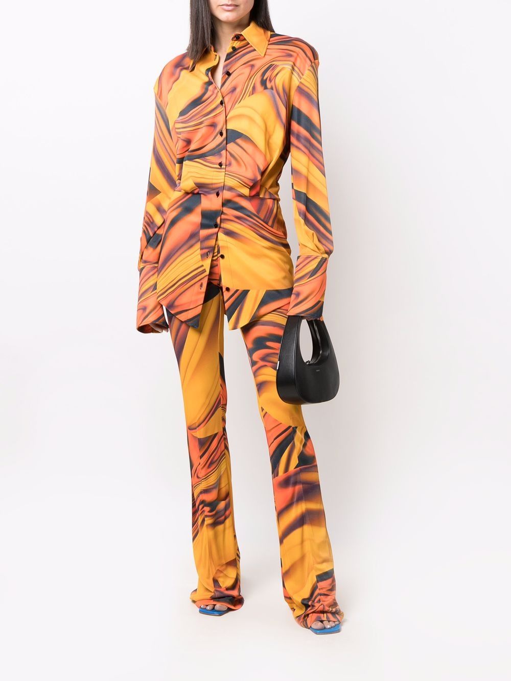 ABSTRACT-PRINT FLARED TROUSERS 317 ORN DES