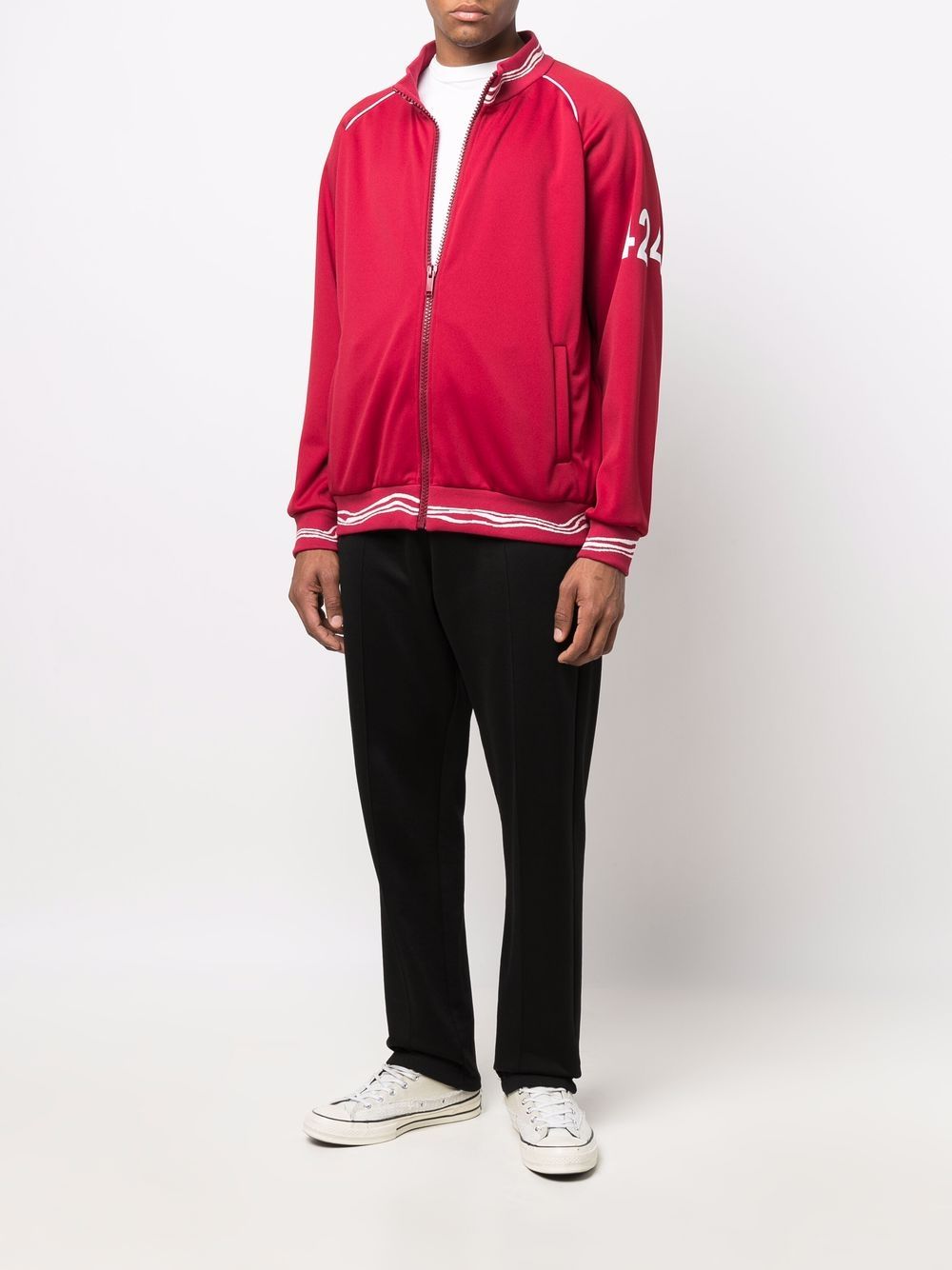 ZIPPED TRACK JACKET RED