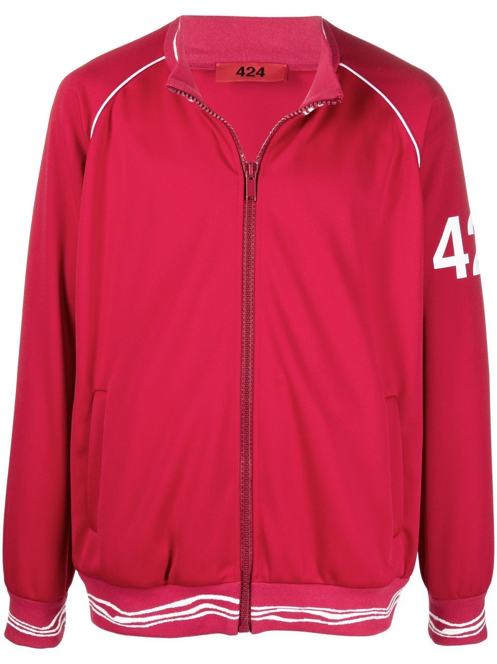 ZIPPED TRACK JACKET RED