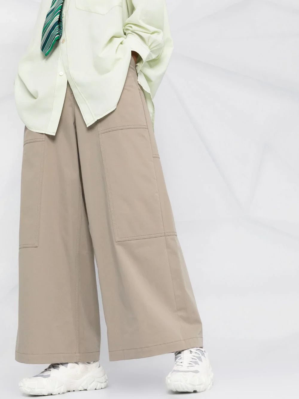 FIVE-POCKETS COTTON PALAZZA PANTS