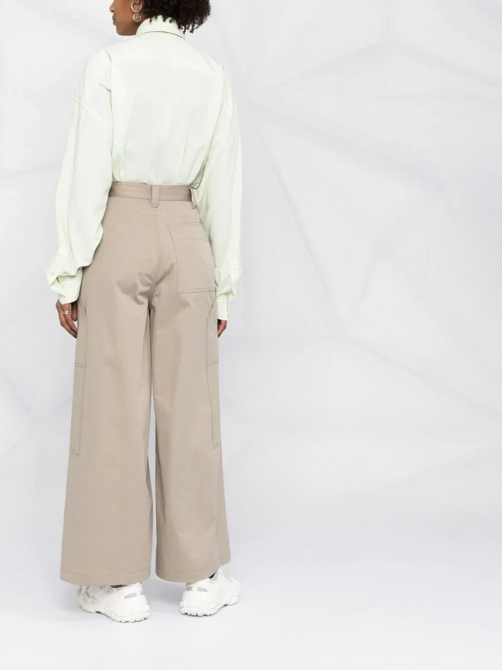 FIVE-POCKETS COTTON PALAZZA PANTS