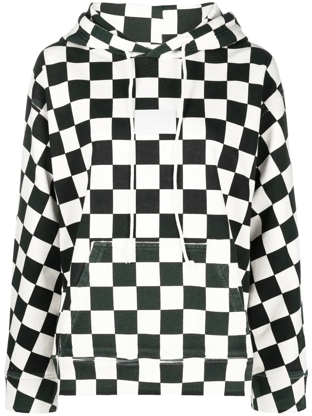 CHECKERBOARD-PRINT HOODIE