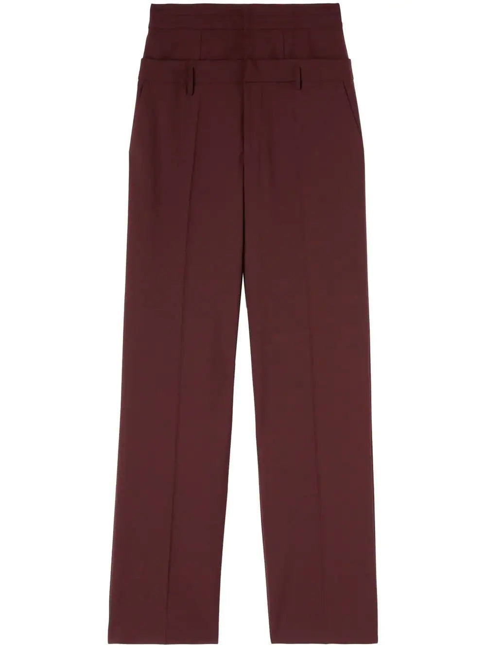 HIGH DOUBLE-WAIST EFFECT TROUSERS BRW NO COL