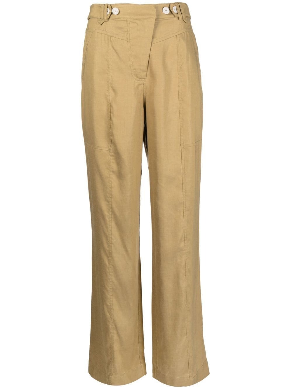 WENDY DRAPED LINEN WIDE LEG PANTS