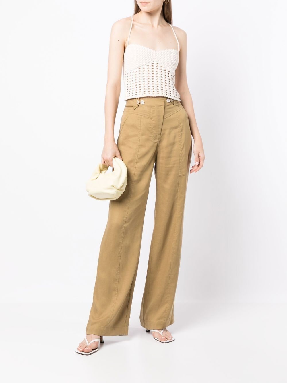 WENDY DRAPED LINEN WIDE LEG PANTS