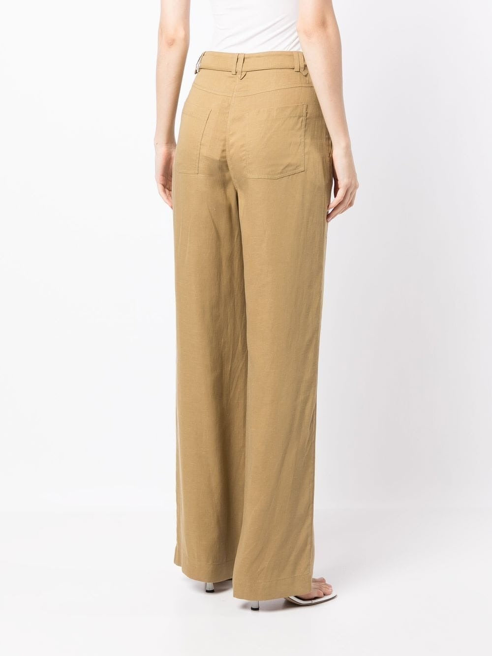 WENDY DRAPED LINEN WIDE LEG PANTS