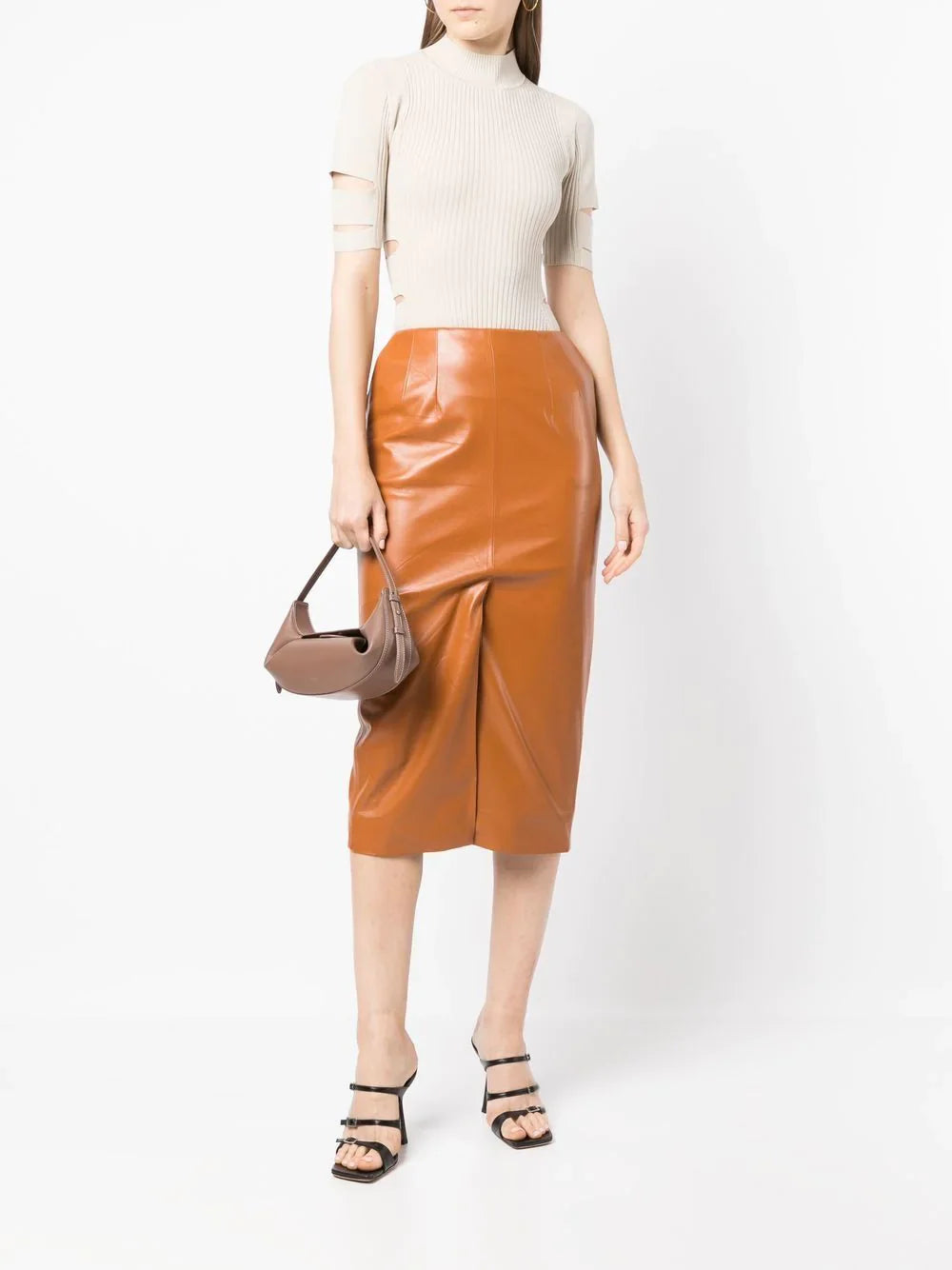 ECO LEATHER PENCIL SKIRT