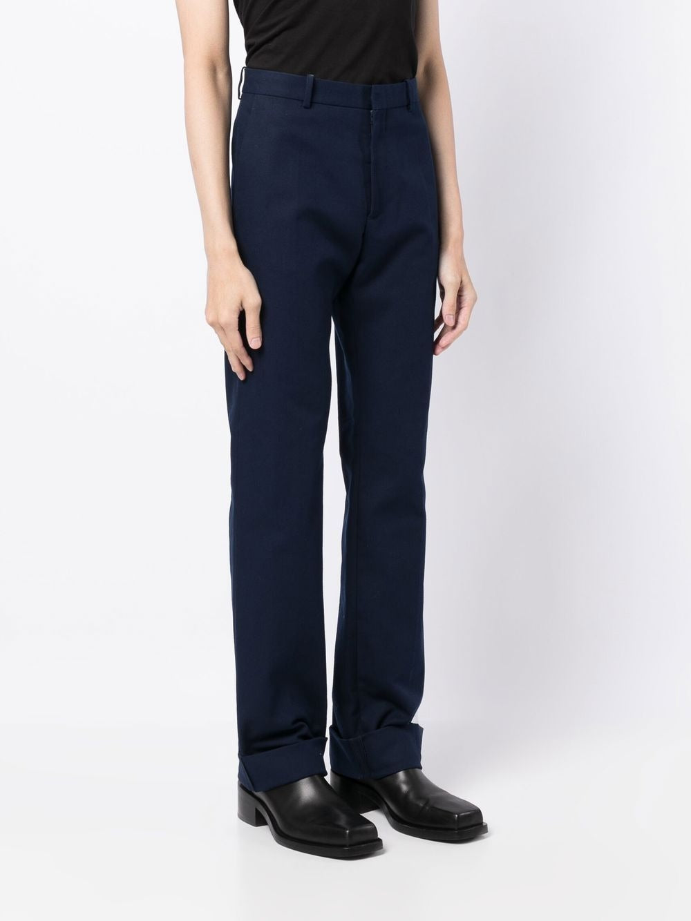 TAILORED STRAIGHT LEG TROUSERS 43 NAV