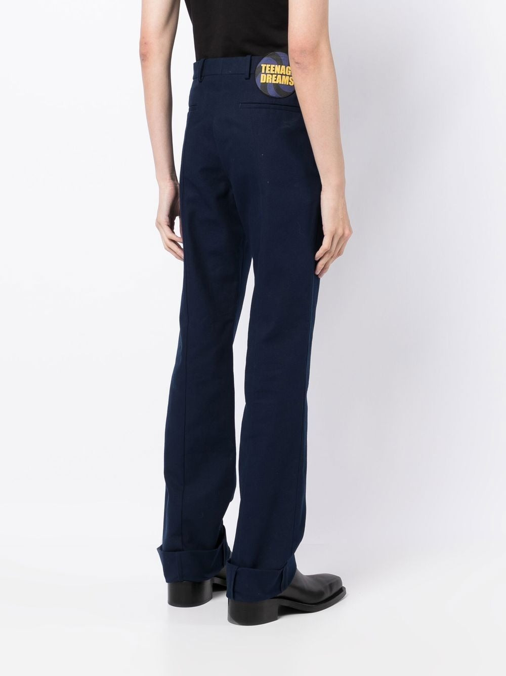 TAILORED STRAIGHT LEG TROUSERS 43 NAV