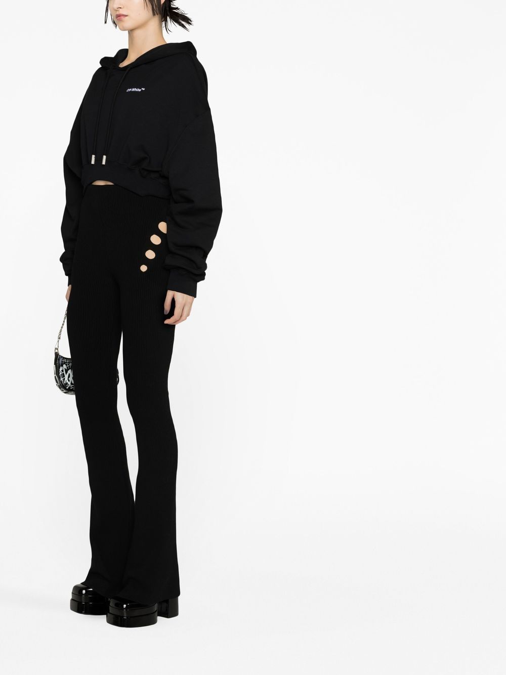 OFF-WHITE HELVETICA CROPPED HOODIE