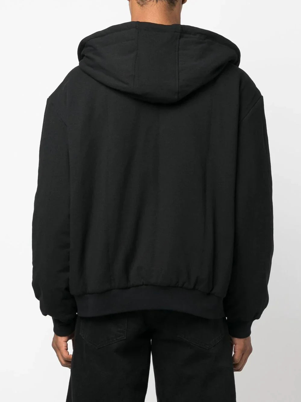 424 ARM LOGO EMBROIDERED ZIP-UP HOODIE 99 BLK