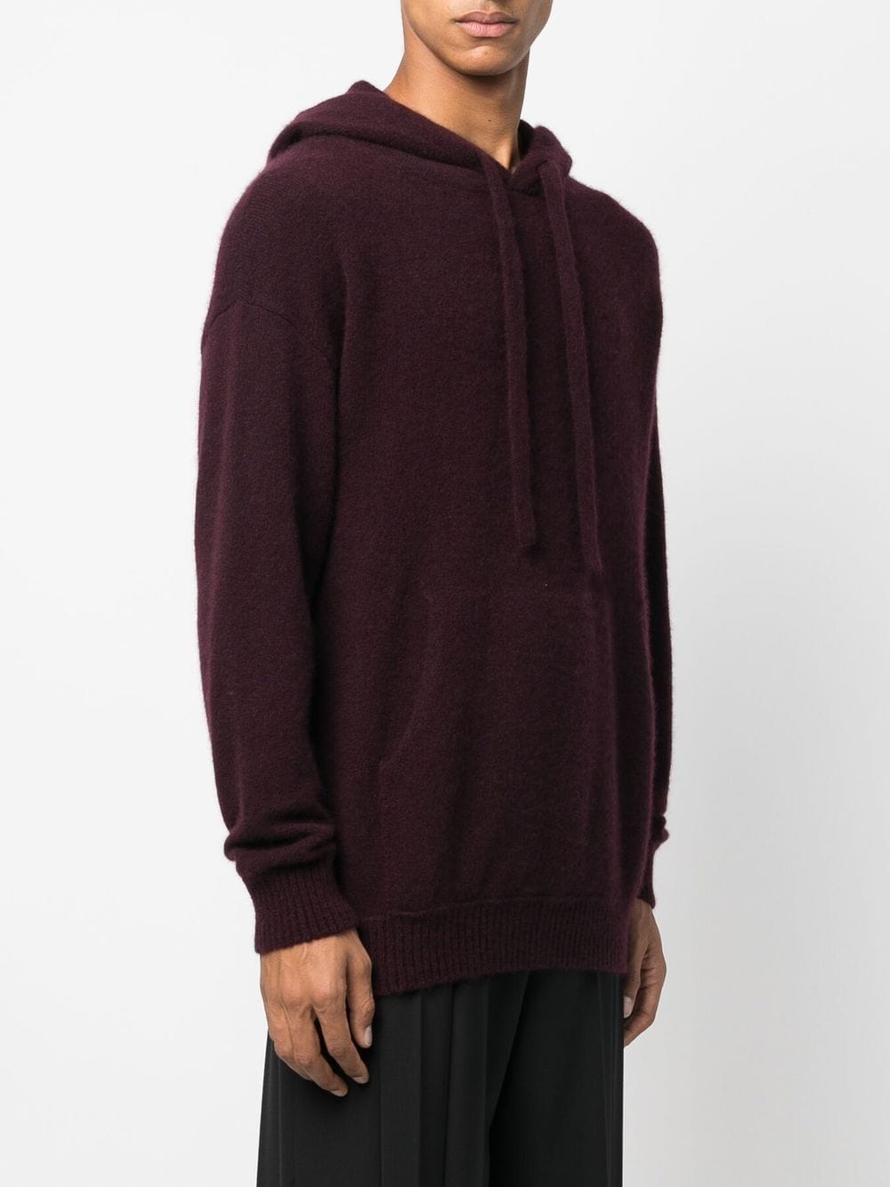 DRAWSTRING CASHMERE KNITTED HOODIE AMA