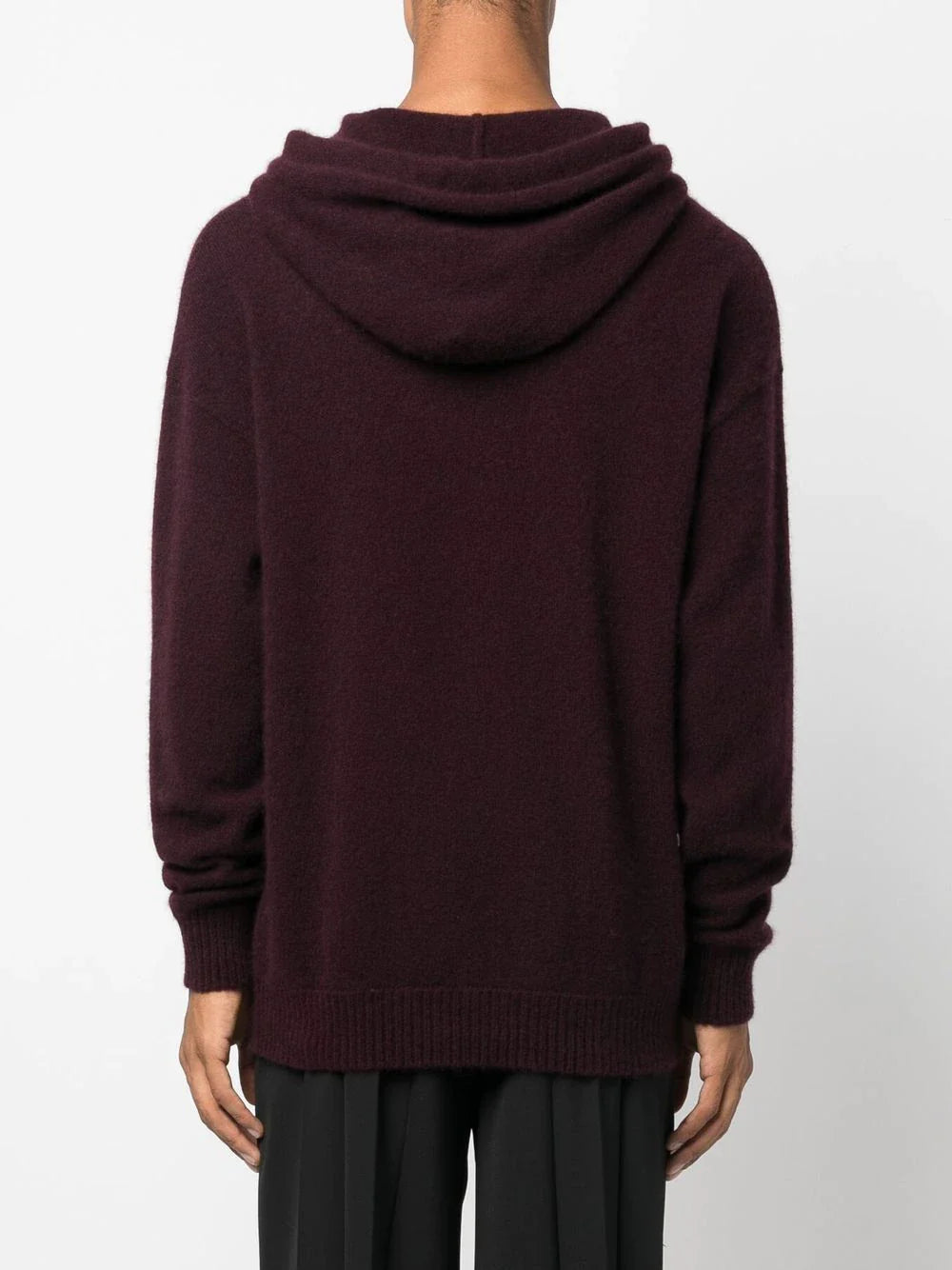 DRAWSTRING CASHMERE KNITTED HOODIE AMA