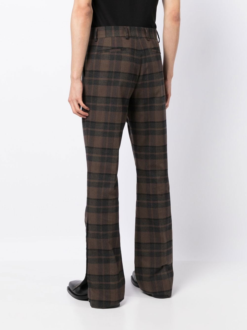 CHECKED BOXY PLAID FLARE PANTS