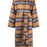 PLAID-CHECK PRINT BELTED COAT 022 CHK