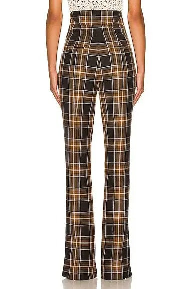 HIGH WAIST CHECKED BOXY TROUSERS