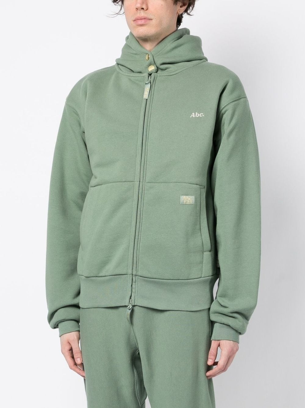 ABC.123. DBL WEIGHT ZIP UP HOODIE AVE GRN