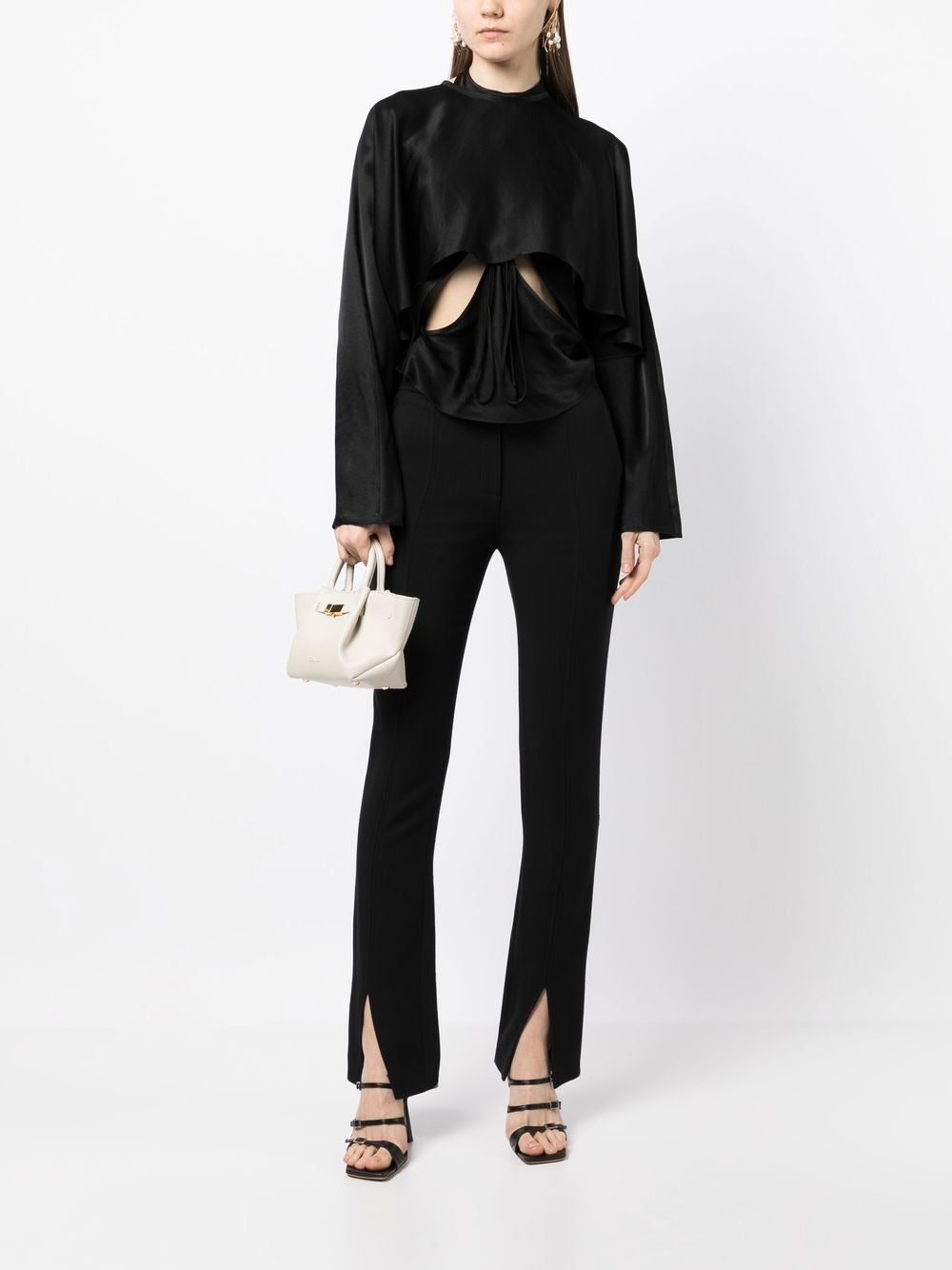 DRAPED INSIDE CUT-OUTS BLOUSE