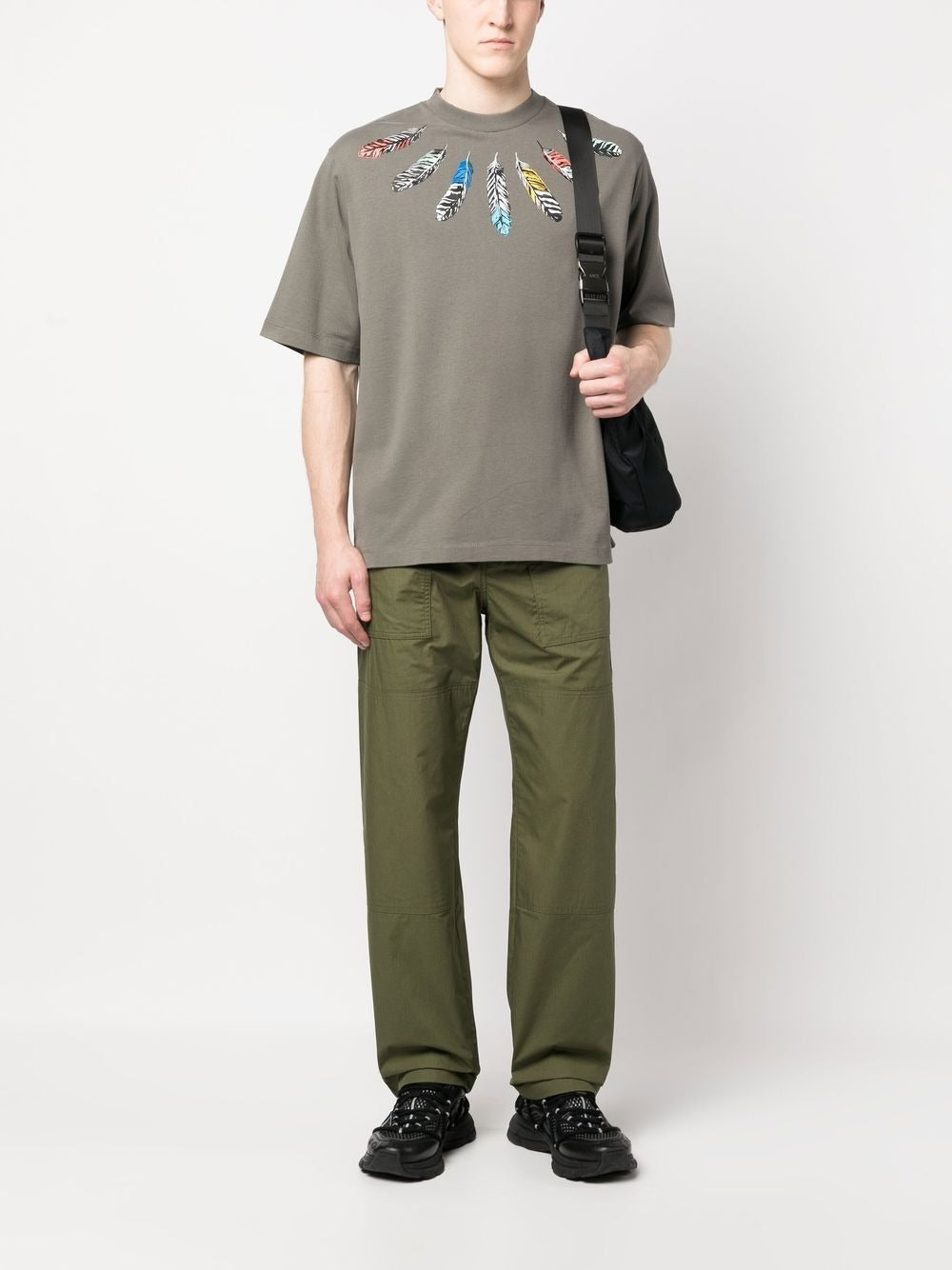 MARCELO BURLON CROSS COTTON STRAIGHT PANTS