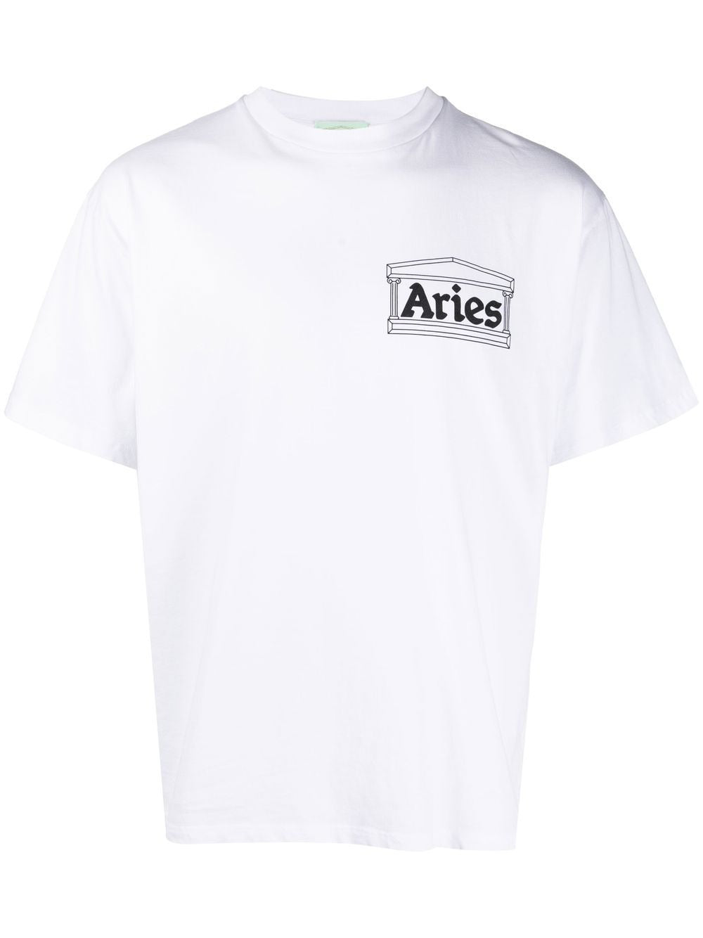 ARIES TEMPLE LOGO-PRINT CREW-NECK T-SHIRT