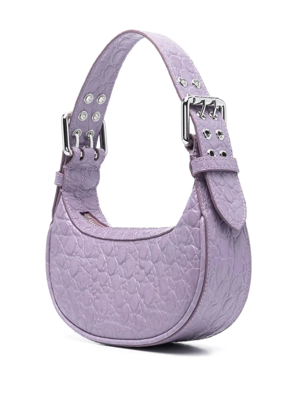 MINI SOHO PURPLE HAZE CIRCULAR CROCO EMBOSSED LEATHE