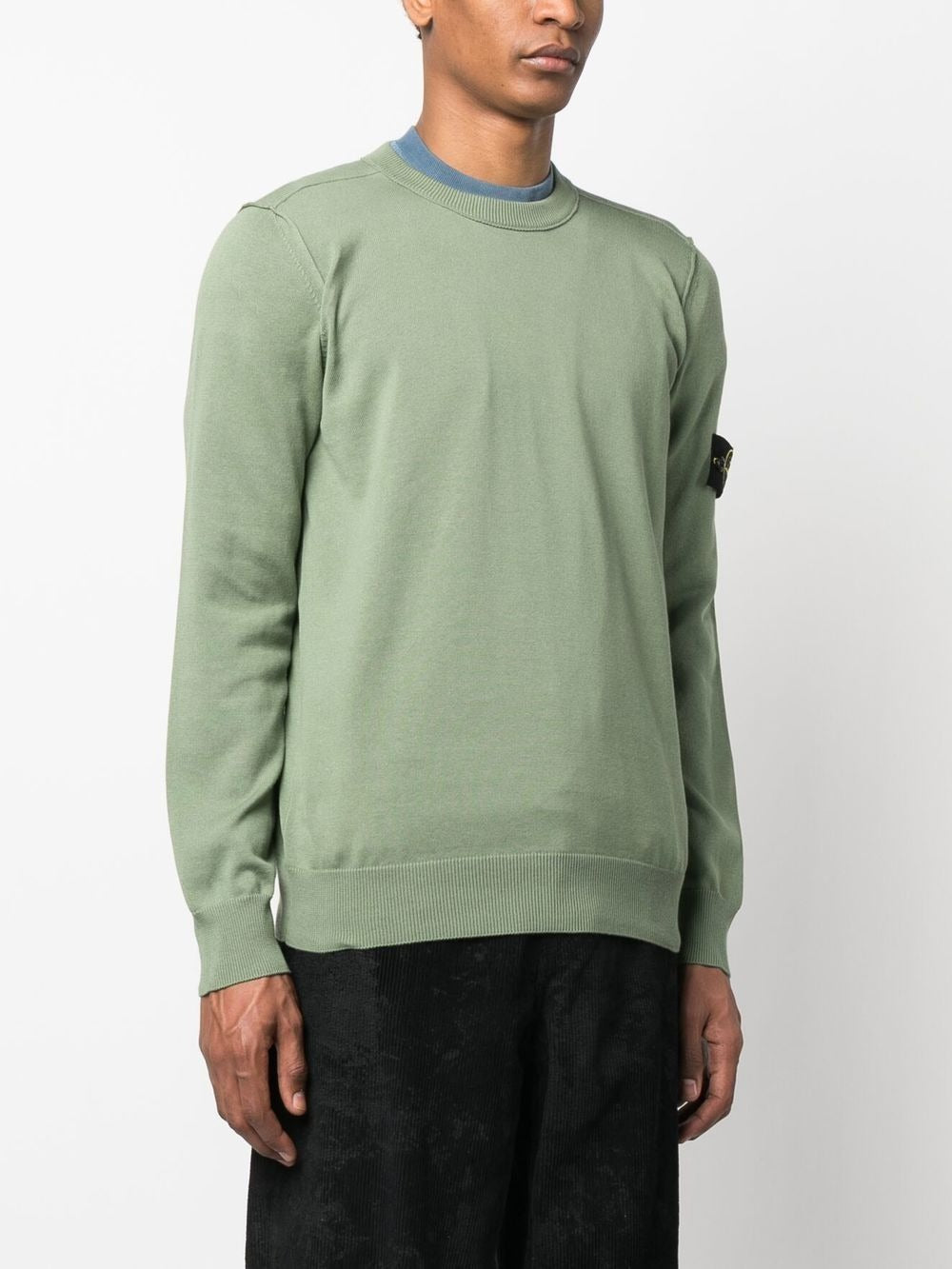 STONE ISLAND LOGO-PATCH CREW NECK SWEATSHIRT