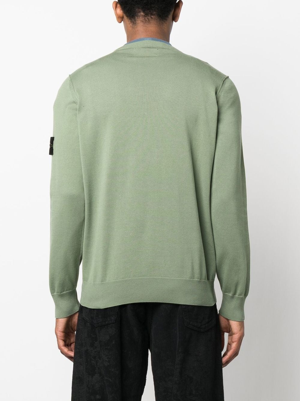 STONE ISLAND LOGO-PATCH CREW NECK SWEATSHIRT