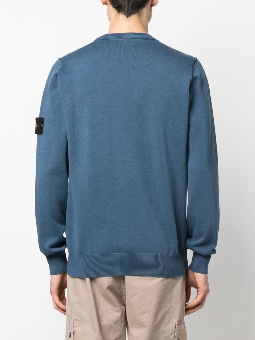 STONE ISLAND LOGO-PATCH CREW NECK SWEATSHIRT