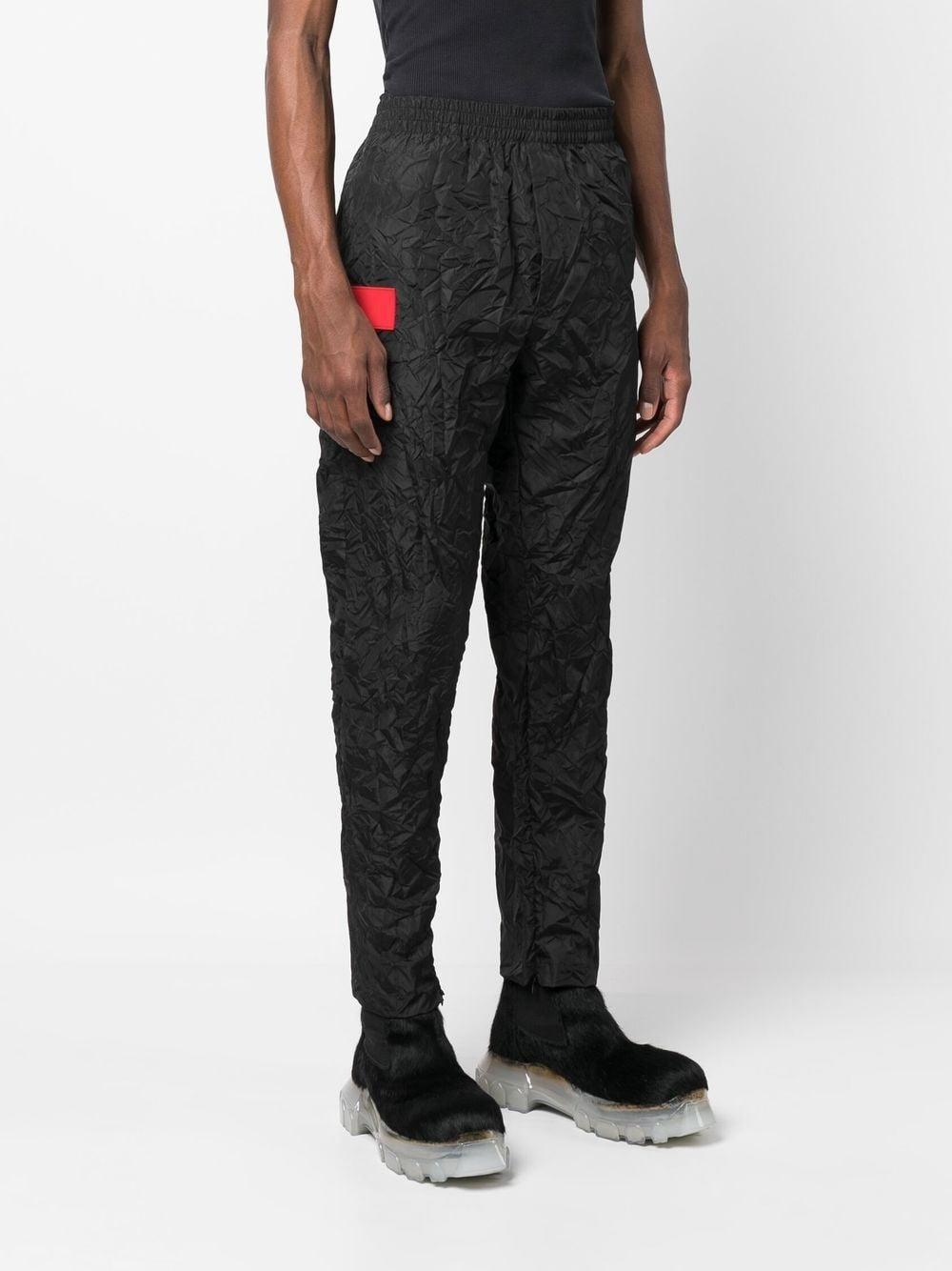 424 LOGO-PATCH WRINKLED-EFFECT TROUSER