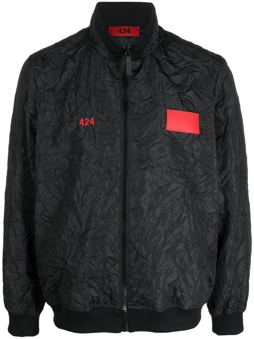 424 LOGO-EMBROIDERED WRINKLED-EFFECT SPORT JACKET