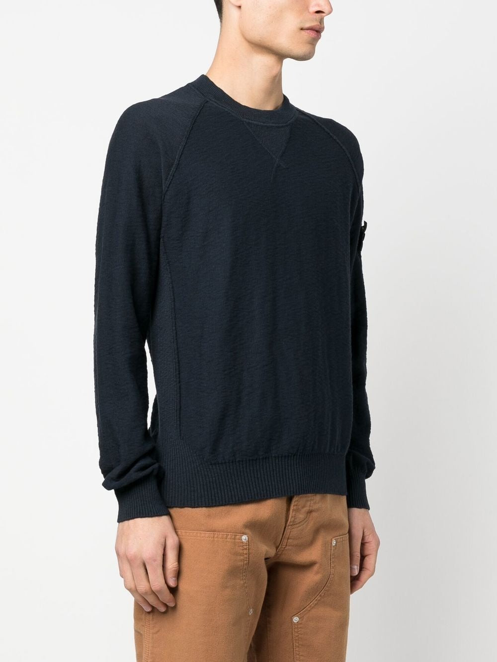 STONE ISLAND LOGO-PATCH CREW NECK SWEATSHIRT