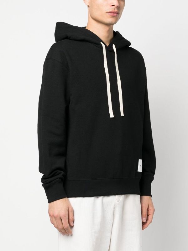 LOGO-PATCH DRAWSTRING HOODIE