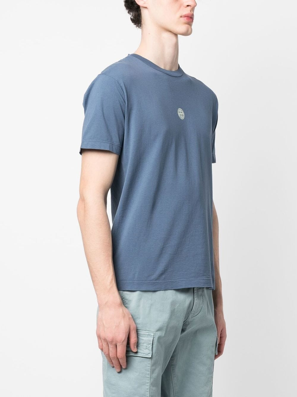 STONE ISLAND LOGO-PRINT DETAIL T-SHIRT