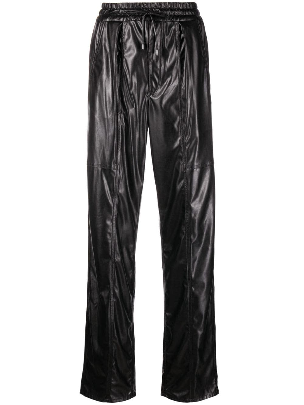 BRINA WAISTBAND FAUX-LEATHER TROUSERS