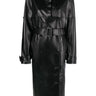 E/L GEOMETRY FAUX-LEATHER BELTED TRENCH COAT