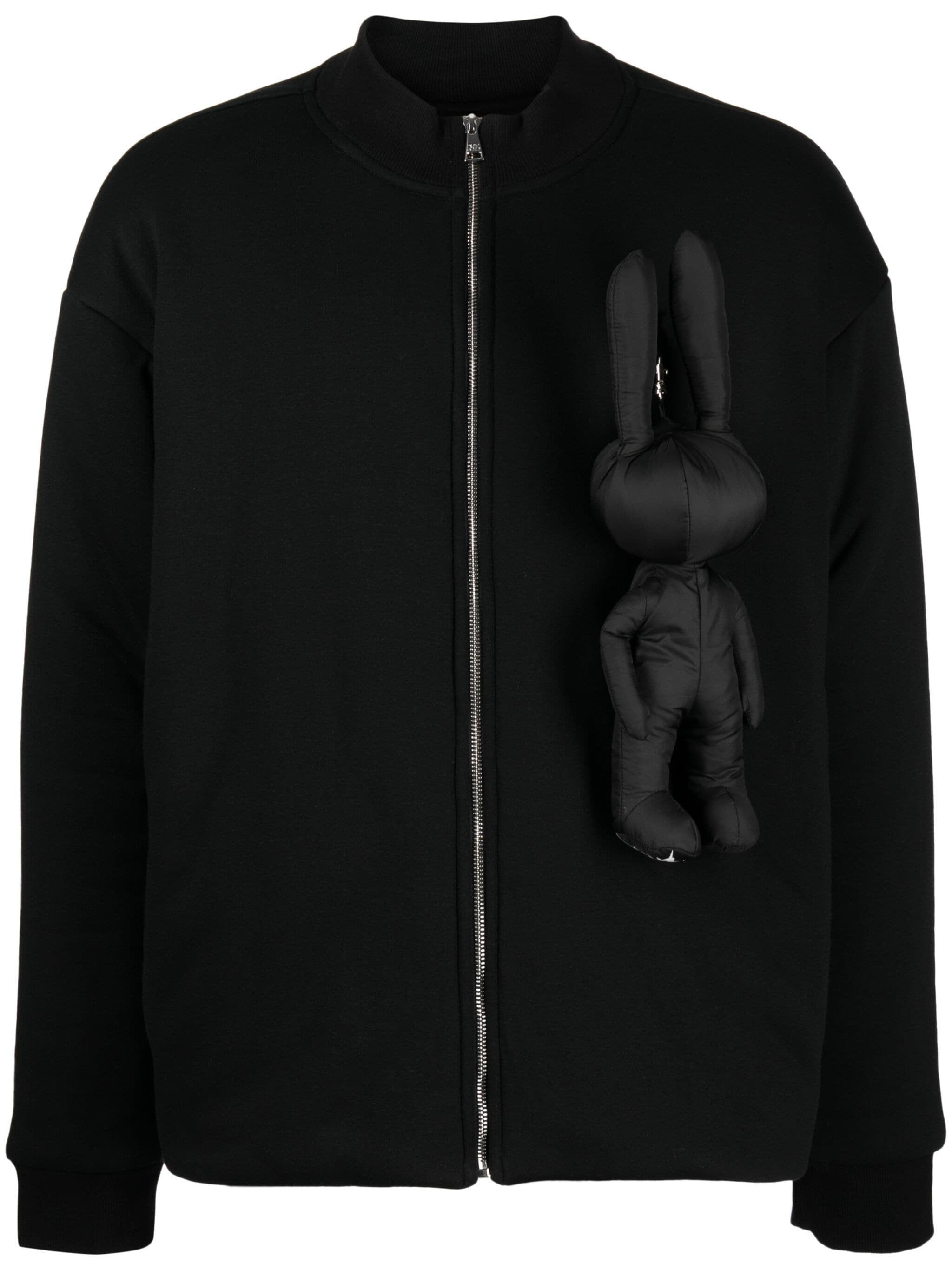 CHARM RABBIT-APPLIQUÉ BOMBER JACKET