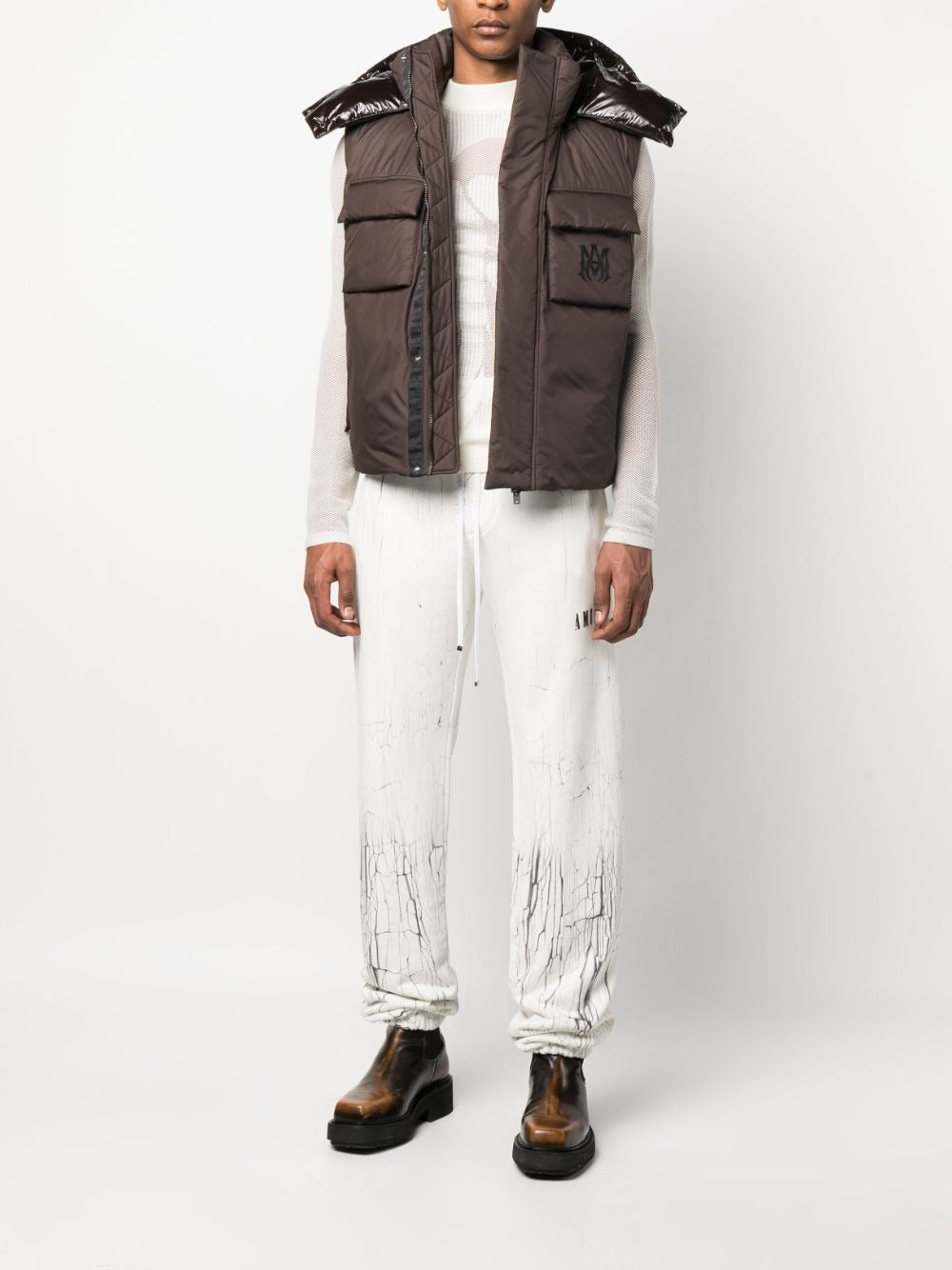 AMIRI MA LOGO-PRINT PADDED VEST