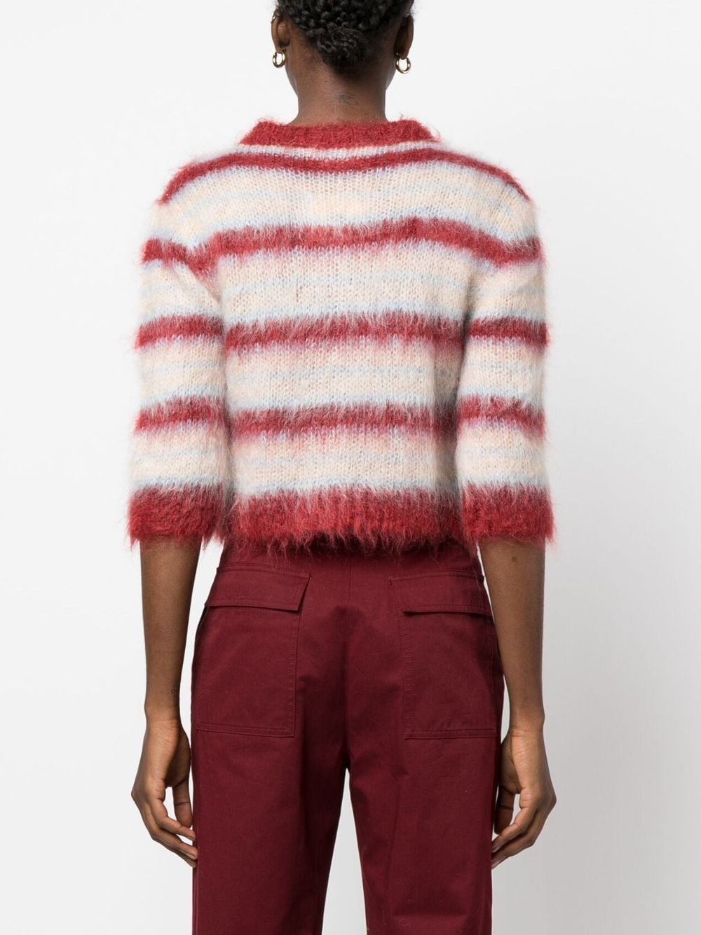 MARNI STRIPED BUTTON-UP CARDIGAN