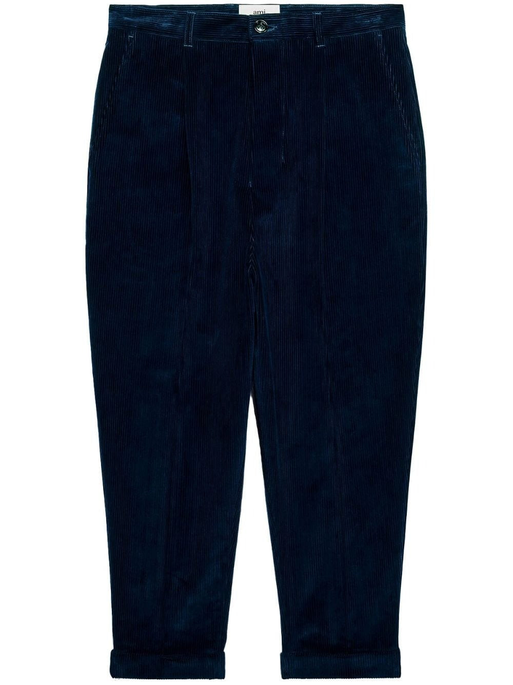 CARROT OVERSIZED BOX-PLEATED TAPERED VELVET TROUSERS